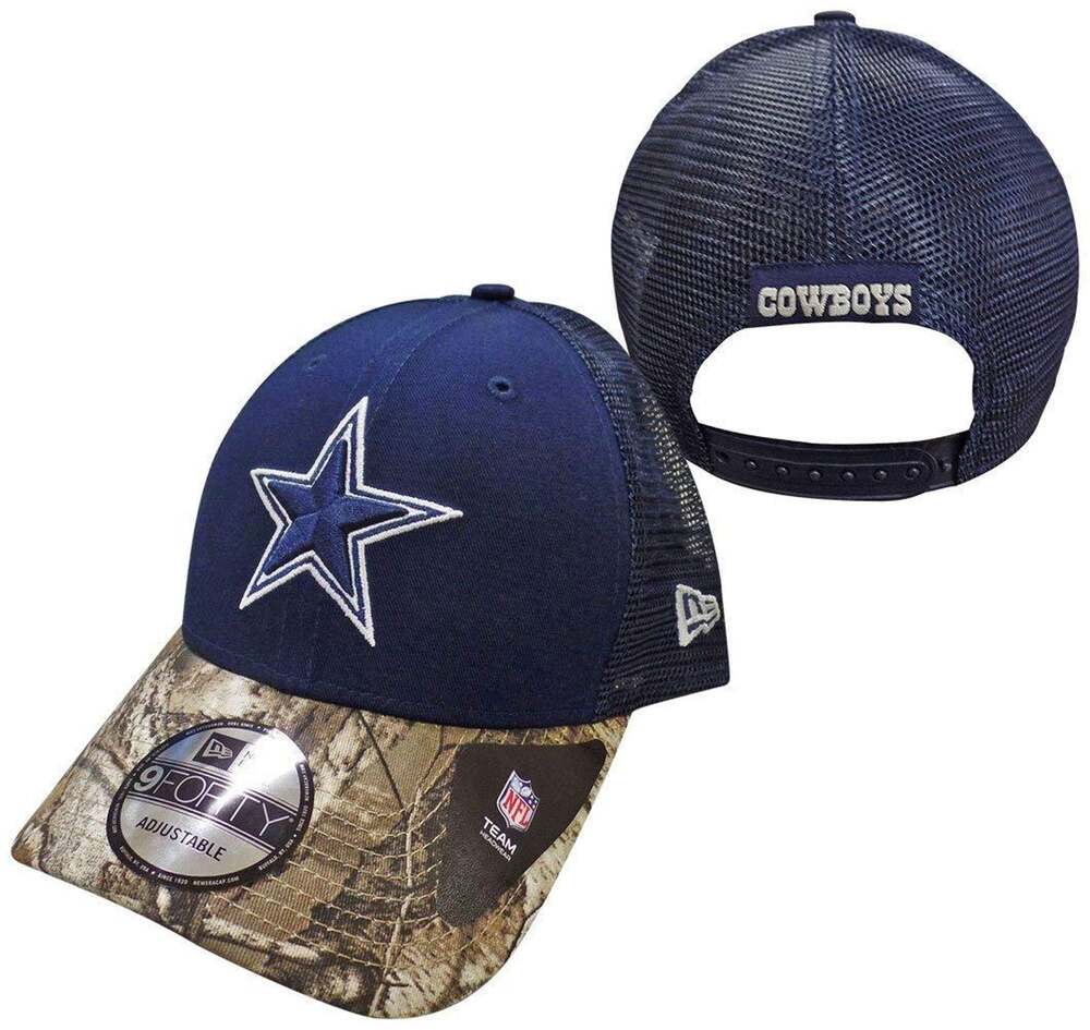 Dallas Cowboys Navy New Era 9FORTY Realtree Team Trucker Adjustable Snapback Hat